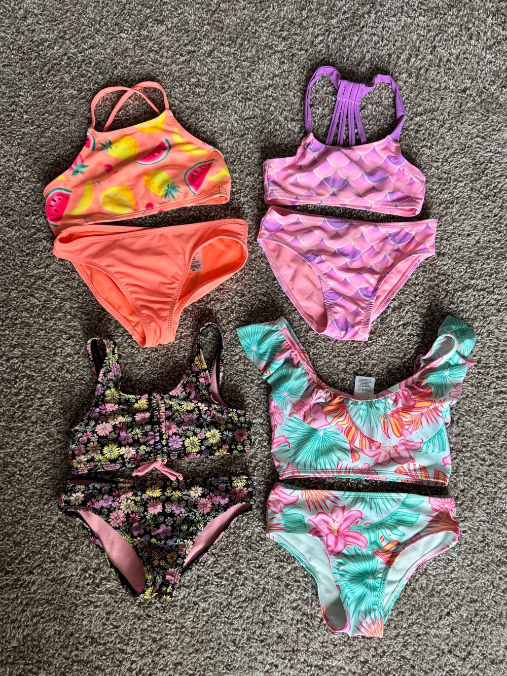 Bundle of 4 size 6 girls bikini swim suites